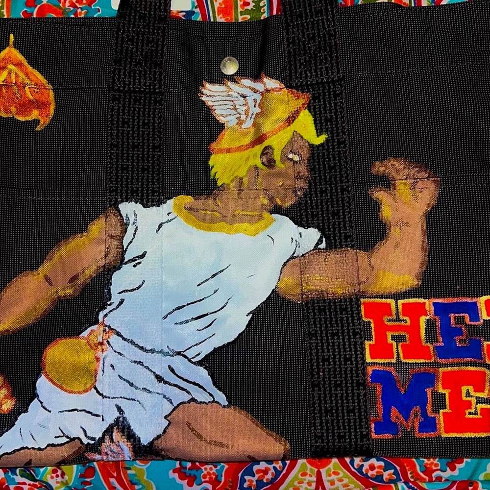 Astonishing Customized Hermes x Hermés Toile Herline MM 💙🧡